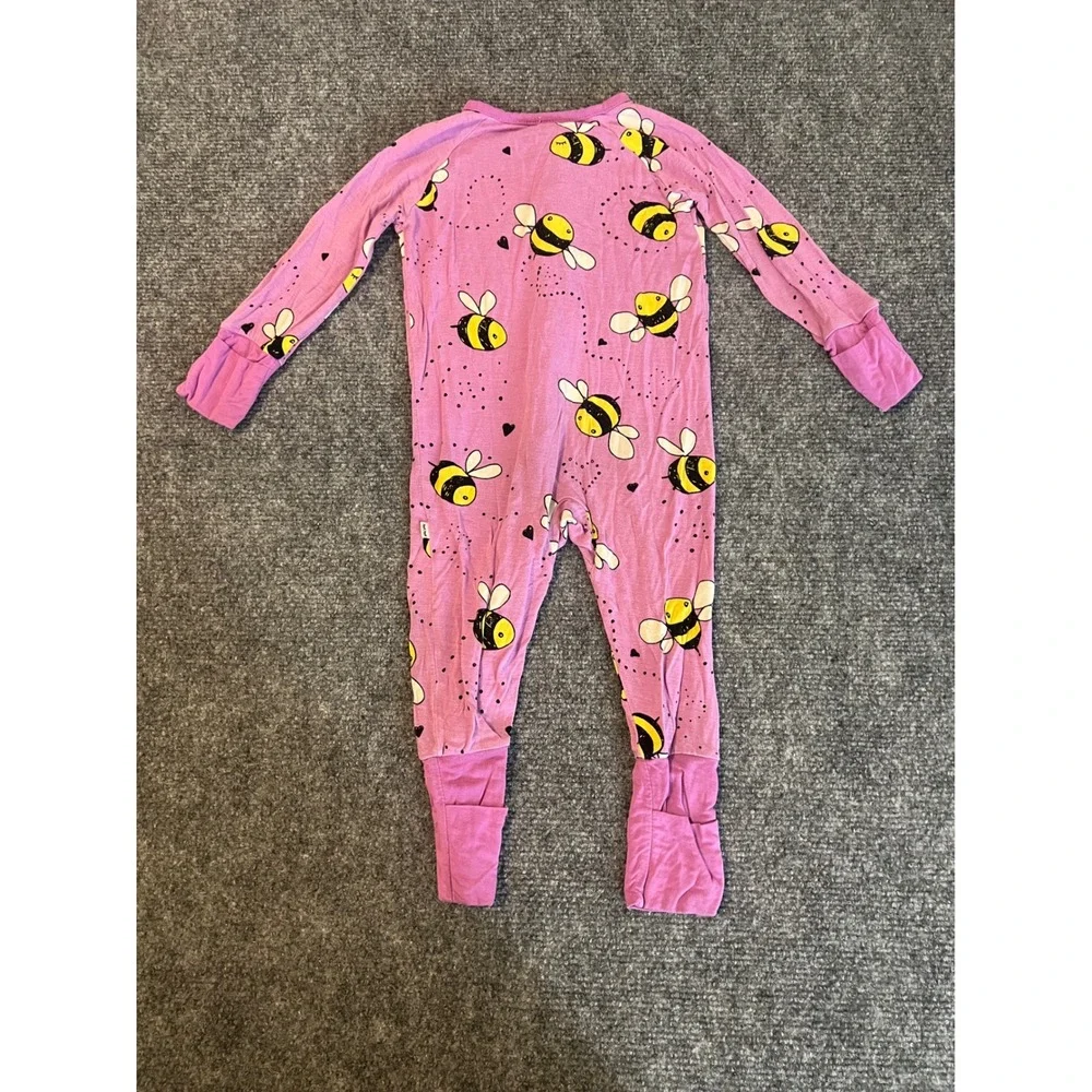 Little Sleepies Purple Bees Zippy Bamboo Viscose Sleeper 3-6 Months